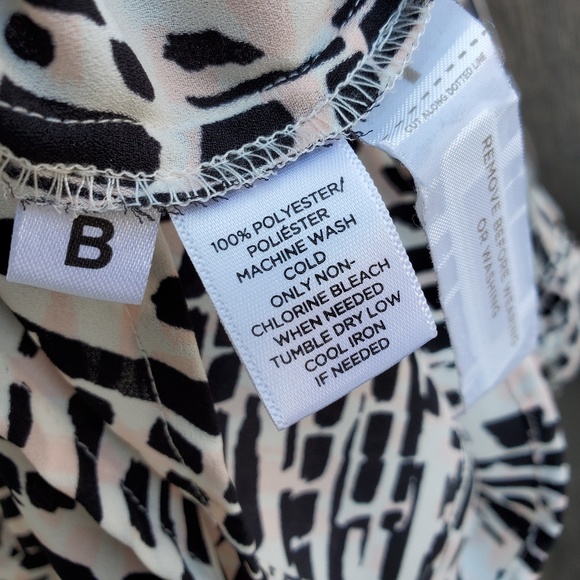 LOFT Black Pink Patterned Semi Sheer Top - Picture 6 of 7